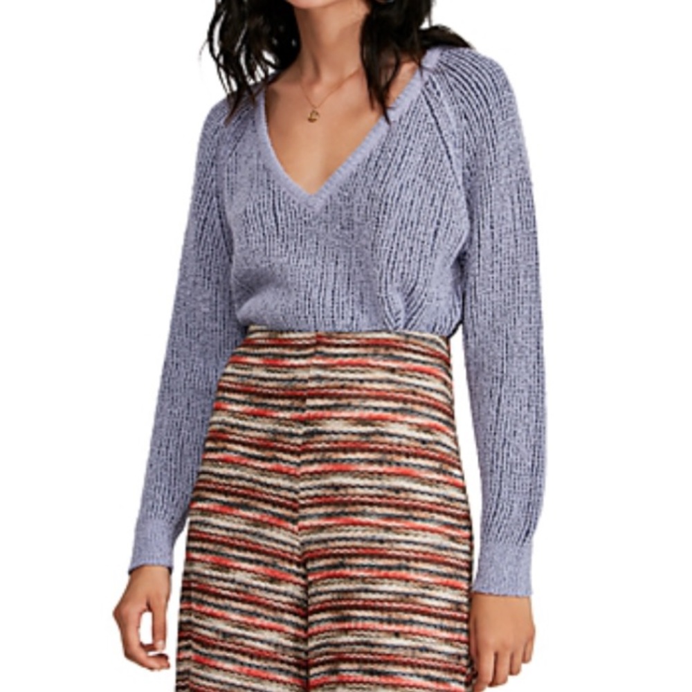 Free People cropped V-neck sweater, Purple, XS